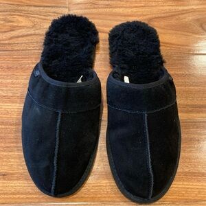 UGG Men's Black SCUFF Slippers Size 13 Slip On 1138332 Suede Sheepskin Slide